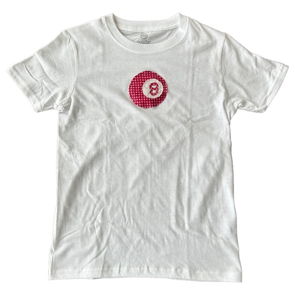 Y2K Gingham Patchwork 8 Ball Baby Tee